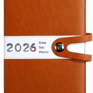 Agenda 2026 adults - Planner - Journal - Organizer - Business - Texture - PU material - A5 format - Brown