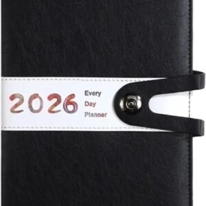 Agenda 2026 Adults - Planner - Journal - Organizer - Business - Texture - PU Material - A5 Format - Black