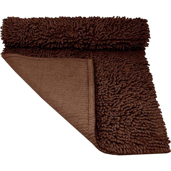 Bathroom Mat Chenille Dark Brown, Fluffy Bathroom Mat (50 x 80 cm) Coffee - V1237-ZY-203-0572 Bathroom Mat Chenille Dark Brown, Fluffy Bathroom Mat (50 x 80 cm) Coffee - Image 2