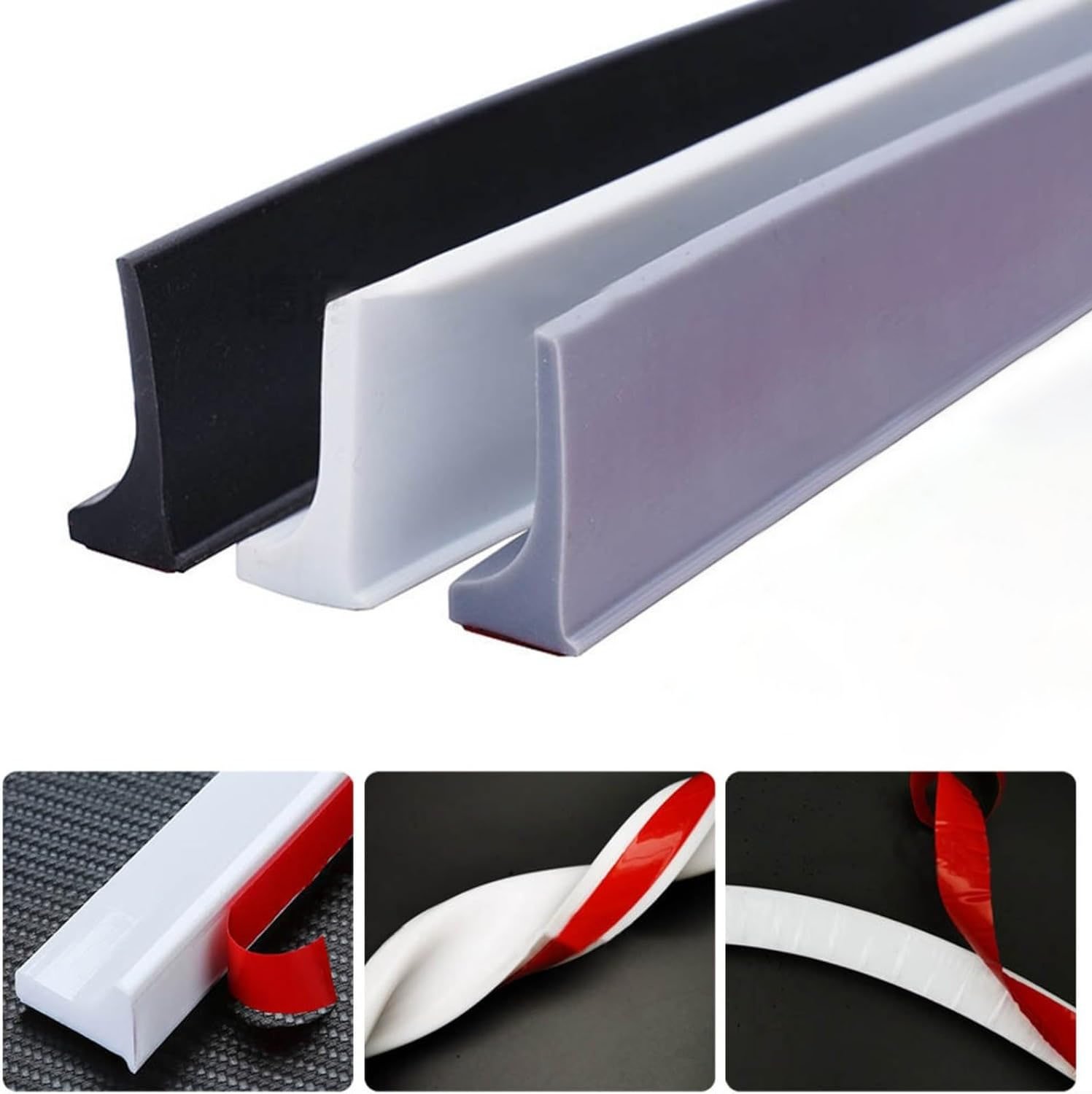 Shower Threshold / Water Barrier – Self-Adhesive Shower Strip – 2m White - V1237-ZY-203-1230 Shower Threshold / Water Barrier – Self-Adhesive Shower Strip – 2m White - Image 2