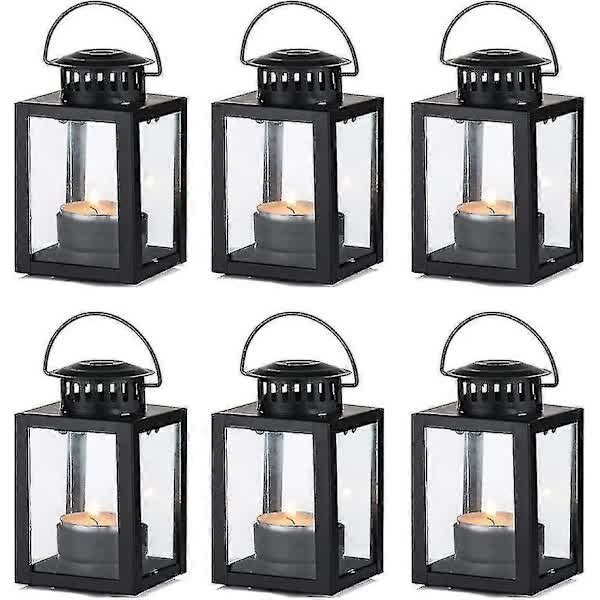 pcs - Black lanterns for candles, garden lanterns, hanging small lanterns in vintage style for tea lights, black candle lanterns for indoor use