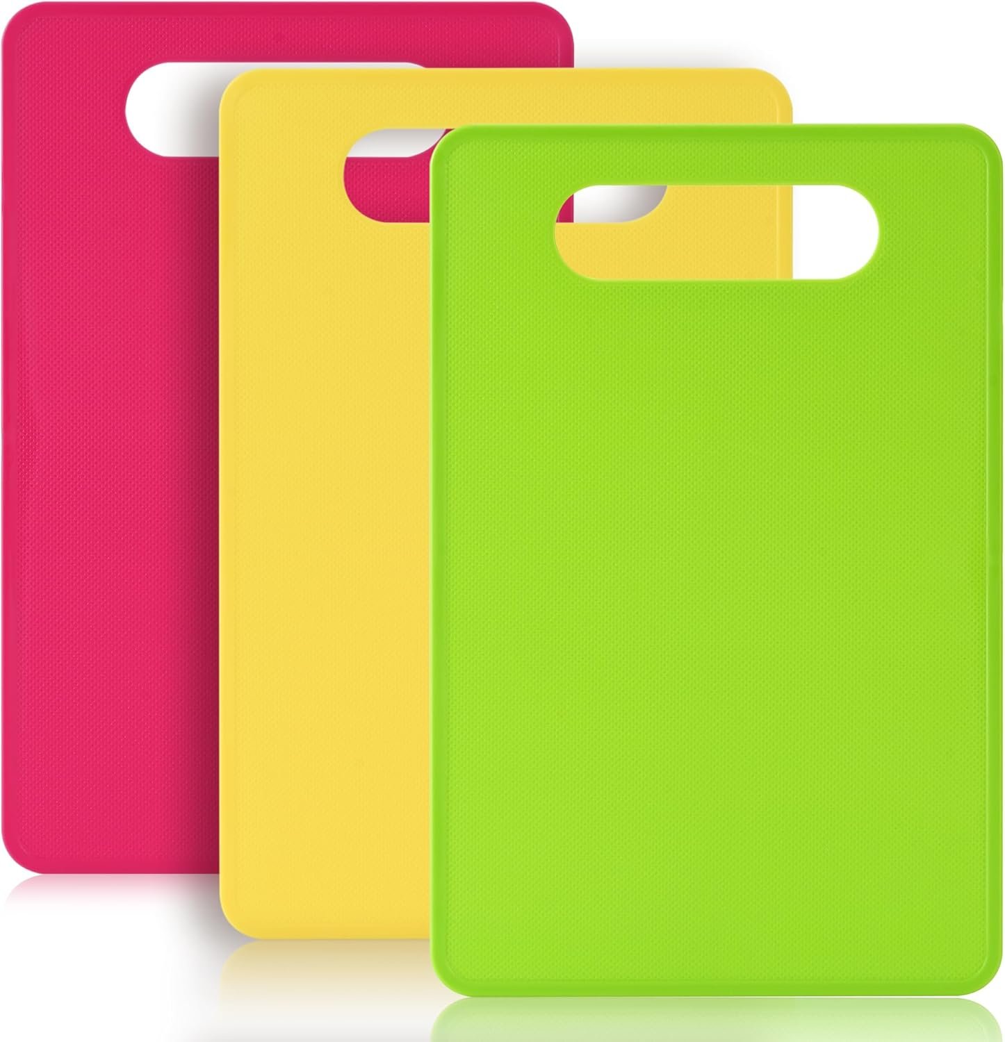 Plastic Cutting Board Set, 3 Pack Small Chopping Boards for Kitchen, BPA-Free, Dishwasher Safe, Color Coded Pads Meat Vegetable Fruit, Easy Grip Handle, Non-Slip, Space Saving 11.4"L x 7.5"W 0.08"Th - V1258-DP02-A-1046 Plastic Cutting Board Set, 3 Pack Small Chopping Boards for Kitchen, BPA-Free, Dishwasher Safe, Color Coded Pads Meat Vegetable Fruit, Easy Grip Handle, Non-Slip, Space Saving 11.4"L x 7.5"W 0.08"Th