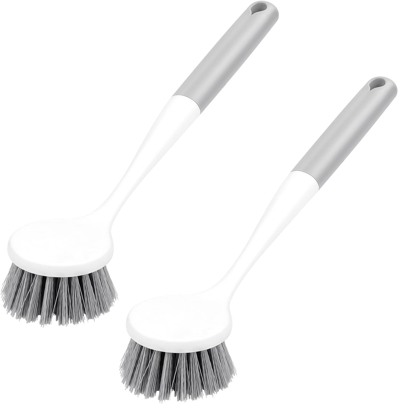 2 Pack Kitchen Scrub Brushes for Cleaning Dish Brush with Handle for Pans, Pots, Kitchen Sink Cleaning Scrub Brushes (PP Plastic) - V1258-DP02-A-1538 2 Pack Kitchen Scrub Brushes for Cleaning Dish Brush with Handle for Pans, Pots, Kitchen Sink Cleaning Scrub Brushes (PP Plastic)