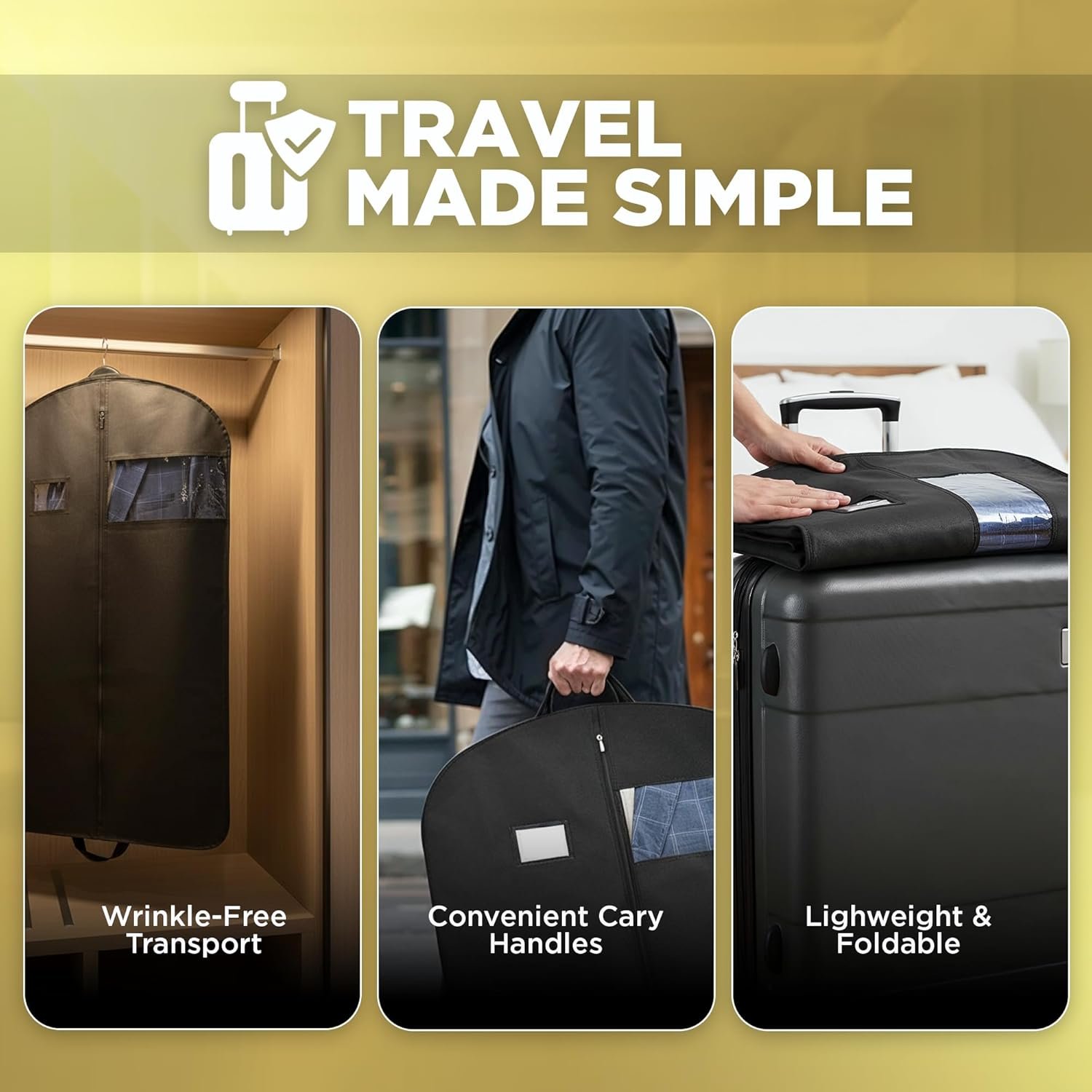 Garment Bag for Hanging Clothes - Travel Suit Bag Closet Covers for Men and Women - Long Dress, Mens Jackets, Coats, Shirts, Dance Clothing Protector, Zipper Hanger Wardrobe Dust Cover (42 Inch) - V1258-DP02-A-2486 Garment Bag for Hanging Clothes - Travel Suit Bag Closet Covers for Men and Women - Long Dress, Mens Jackets, Coats, Shirts, Dance Clothing Protector, Zipper Hanger Wardrobe Dust Cover (42 Inch) - Image 4