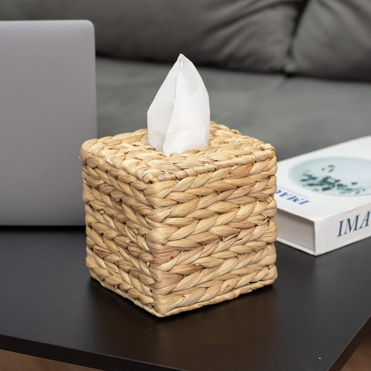 Tissue Box Holder - Square- Rattan Wicker Tissues Cube Box Cover -Boho Decorative Woven Facial Tissue Holder on Table and Barthroom (Square) - V1258-DP02-B-2017 Tissue Box Holder - Square- Rattan Wicker Tissues Cube Box Cover -Boho Decorative Woven Facial Tissue Holder on Table and Barthroom (Square) - Image 6