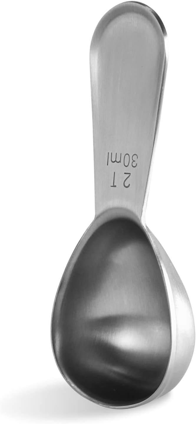 Coffee Scoop: 18/8 Stainless Steel Measuring Coffee Scoop 2 tablespoon, Short Handled Measure Scooper for Ground Coffee, Bean in Canister (Silver, 2Tbsp/30ml) - V1258-DP02-B-305 Coffee Scoop: 18/8 Stainless Steel Measuring Coffee Scoop 2 tablespoon, Short Handled Measure Scooper for Ground Coffee, Bean in Canister (Silver, 2Tbsp/30ml)