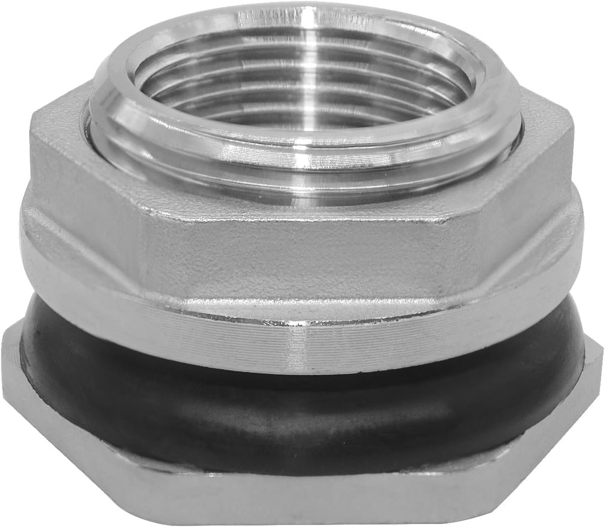 1" Female Bulkhead Water Tank Connector Stainless Steel Thru-bulk Fitting - V1258-DP02-B-3114 1" Female Bulkhead Water Tank Connector Stainless Steel Thru-bulk Fitting