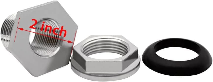 1" Female Bulkhead Water Tank Connector Stainless Steel Thru-bulk Fitting - V1258-DP02-B-3114 1" Female Bulkhead Water Tank Connector Stainless Steel Thru-bulk Fitting - Image 3