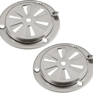 Stainless Steel BBQ Smoker Air Vent - Adjustable Grill Damper for Controlling Airflow - Replacement Parts for Grill and Smoker Vents - 2 Packs
