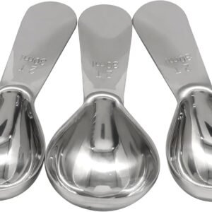 3 Pack Coffee Scoop Stainless Steel Measuring Spoon, Short Handle 2 Tablespoon Coffee Spoons Compact Design, Fits into Canisters for Ground Coffee/Spices & Protein Powder(2Tbsp/30ml)
