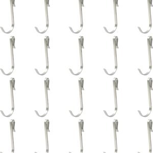 20 Pack J Shaped Clip-on Hook, Stainless Steel Wire Rack Clip-on Hanger, Hanging Sink Grid Shelf for Kitchen/Bedroom/Office (Silver)