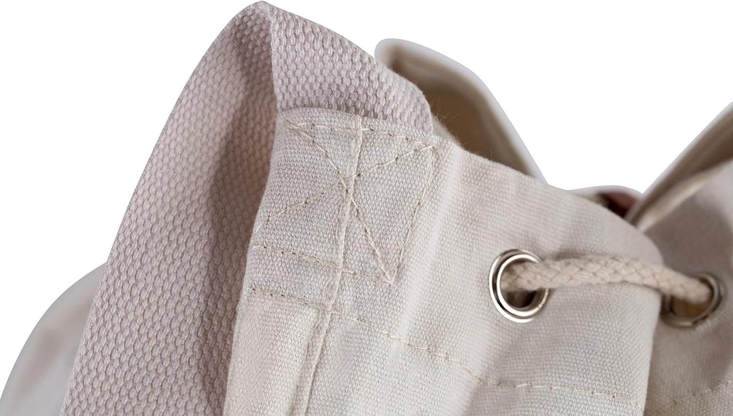 Canvas Duffel Bag - Drawstring, Leather Closure, Shoulder Strap - V1258-DP02-B-4236 Canvas Duffel Bag - Drawstring, Leather Closure, Shoulder Strap - Image 3