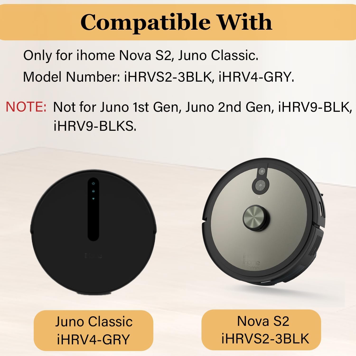 Main Brush Replacement for iHome Nova S2, iHRVS2-3BLK, iHRV4-GRY Robotic Vacuum Cleaner Accessories - V1258-DP02-B-47 Main Brush Replacement for iHome Nova S2, iHRVS2-3BLK, iHRV4-GRY Robotic Vacuum Cleaner Accessories - Image 2