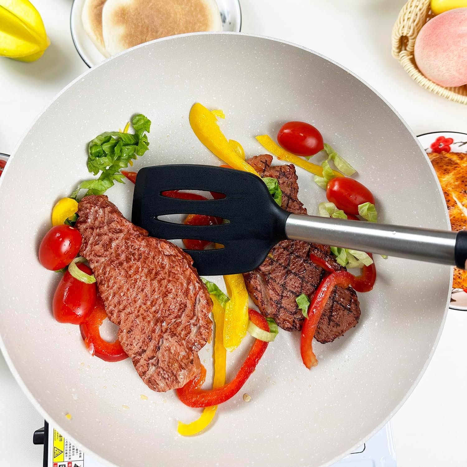 4Pcs Silicone Spatula Turner Slotted Spatula Set Spoon, Spatulas Silicone Heat Resistant Wok Rubber Spatulas for Nonstick Cookware Spatula Cooking Kitchen Utensils Set - V1258-DP02-B-92 4Pcs Silicone Spatula Turner Slotted Spatula Set Spoon, Spatulas Silicone Heat Resistant Wok Rubber Spatulas for Nonstick Cookware Spatula Cooking Kitchen Utensils Set - Image 5