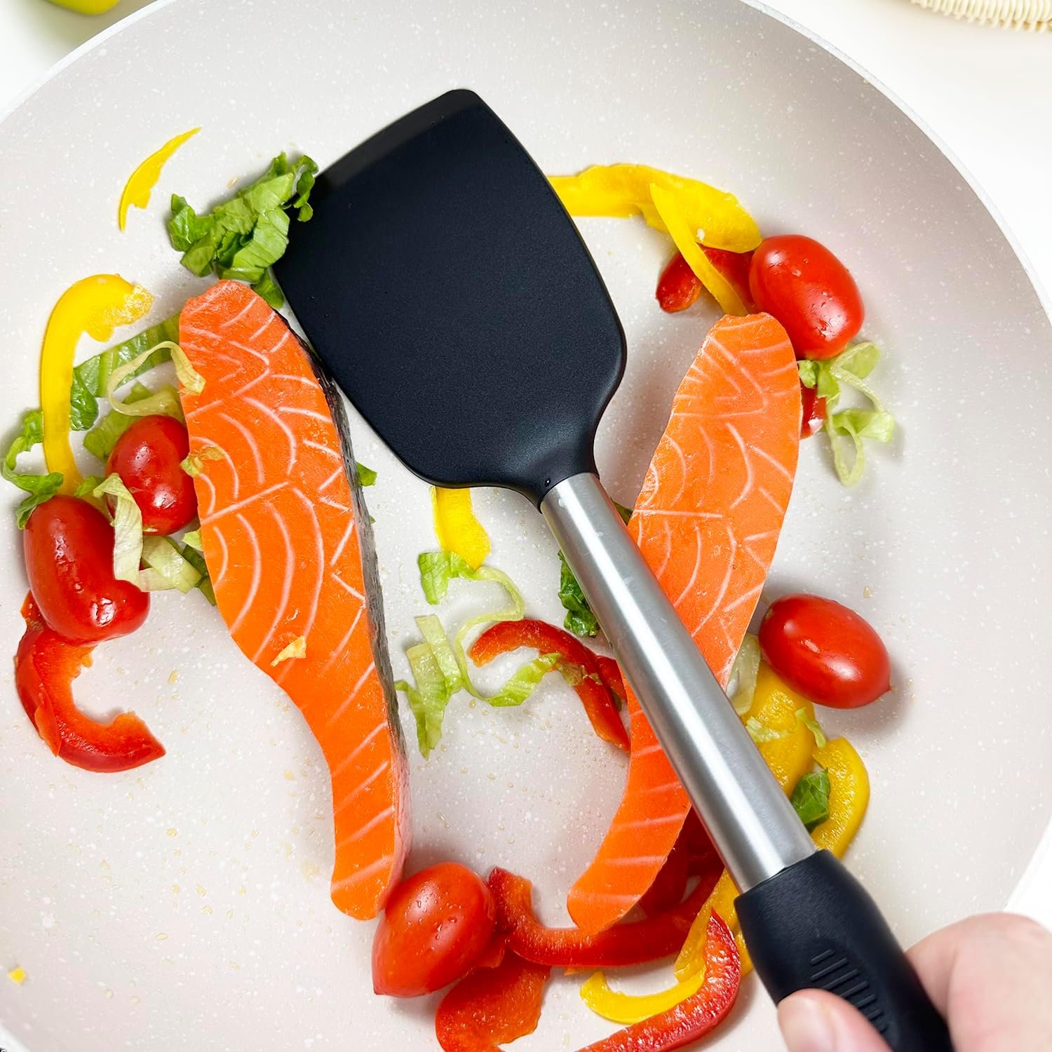 4Pcs Silicone Spatula Turner Slotted Spatula Set Spoon, Spatulas Silicone Heat Resistant Wok Rubber Spatulas for Nonstick Cookware Spatula Cooking Kitchen Utensils Set - V1258-DP02-B-92 4Pcs Silicone Spatula Turner Slotted Spatula Set Spoon, Spatulas Silicone Heat Resistant Wok Rubber Spatulas for Nonstick Cookware Spatula Cooking Kitchen Utensils Set - Image 6