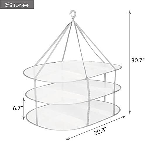 3-Tier Folding Clothes Drying Rack for Flat Drying Wool & Sweaters - Maintains Shape & Prevents Stretching - Space Saving Design - V1258-DP02-BOL-315 3-Tier Folding Clothes Drying Rack for Flat Drying Wool & Sweaters - Maintains Shape & Prevents Stretching - Space Saving Design - Image 3