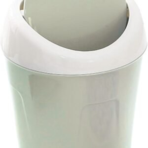 Small Trash Can with Swing Lid - Plastic Tabletop Waste Bin - Compact Bin for Office Kitchen Bathroom Student Home
