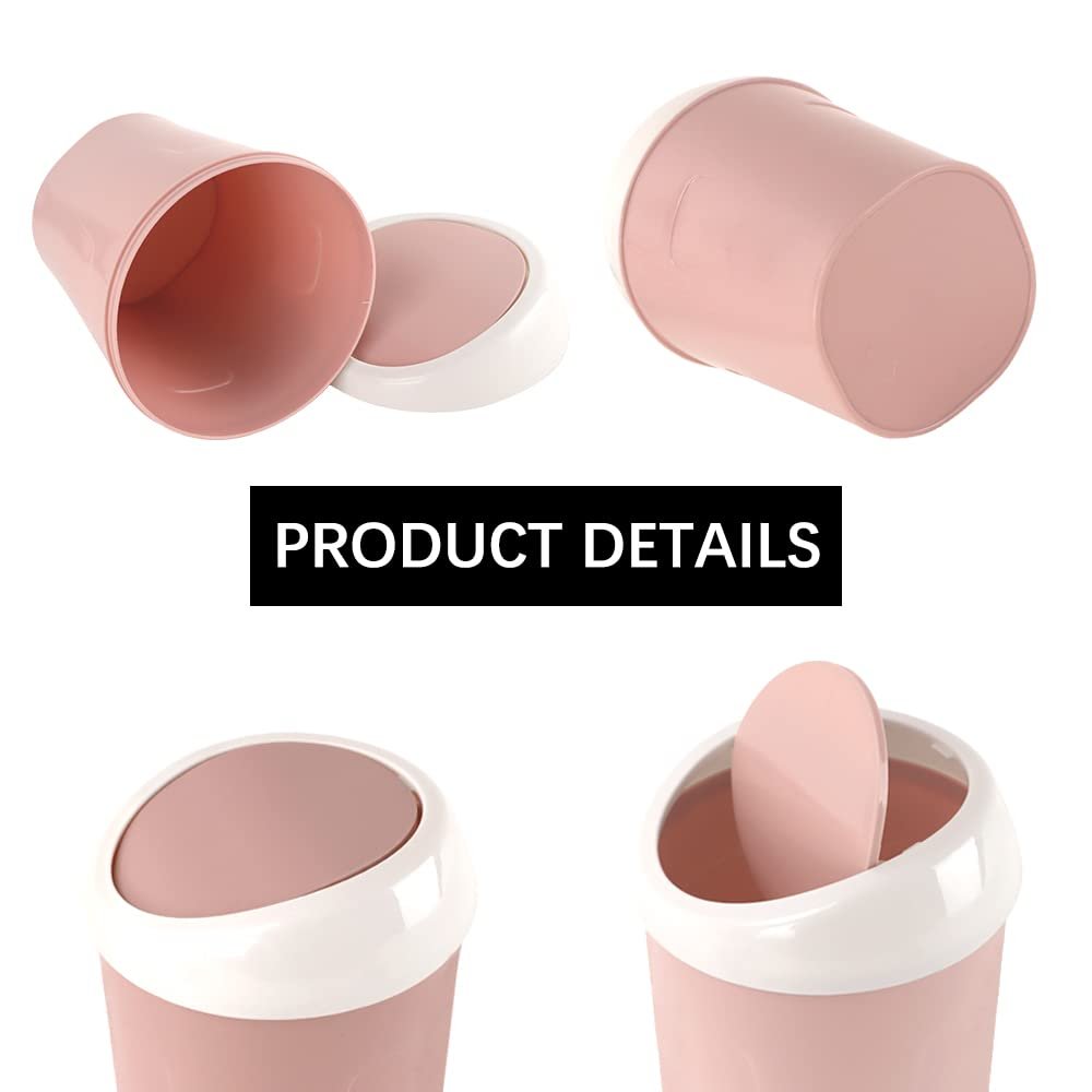 Small Trash Can with Swing Lid - Plastic Tabletop Waste Bin - Compact Bin for Office Kitchen Bathroom Student Home - V1258-DP02-BOL-439 Small Trash Can with Swing Lid - Plastic Tabletop Waste Bin - Compact Bin for Office Kitchen Bathroom Student Home - Image 3