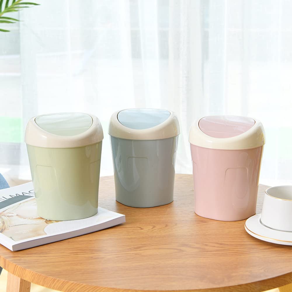 Small Trash Can with Swing Lid - Plastic Tabletop Waste Bin - Compact Bin for Office Kitchen Bathroom Student Home - V1258-DP02-BOL-439 Small Trash Can with Swing Lid - Plastic Tabletop Waste Bin - Compact Bin for Office Kitchen Bathroom Student Home - Image 5
