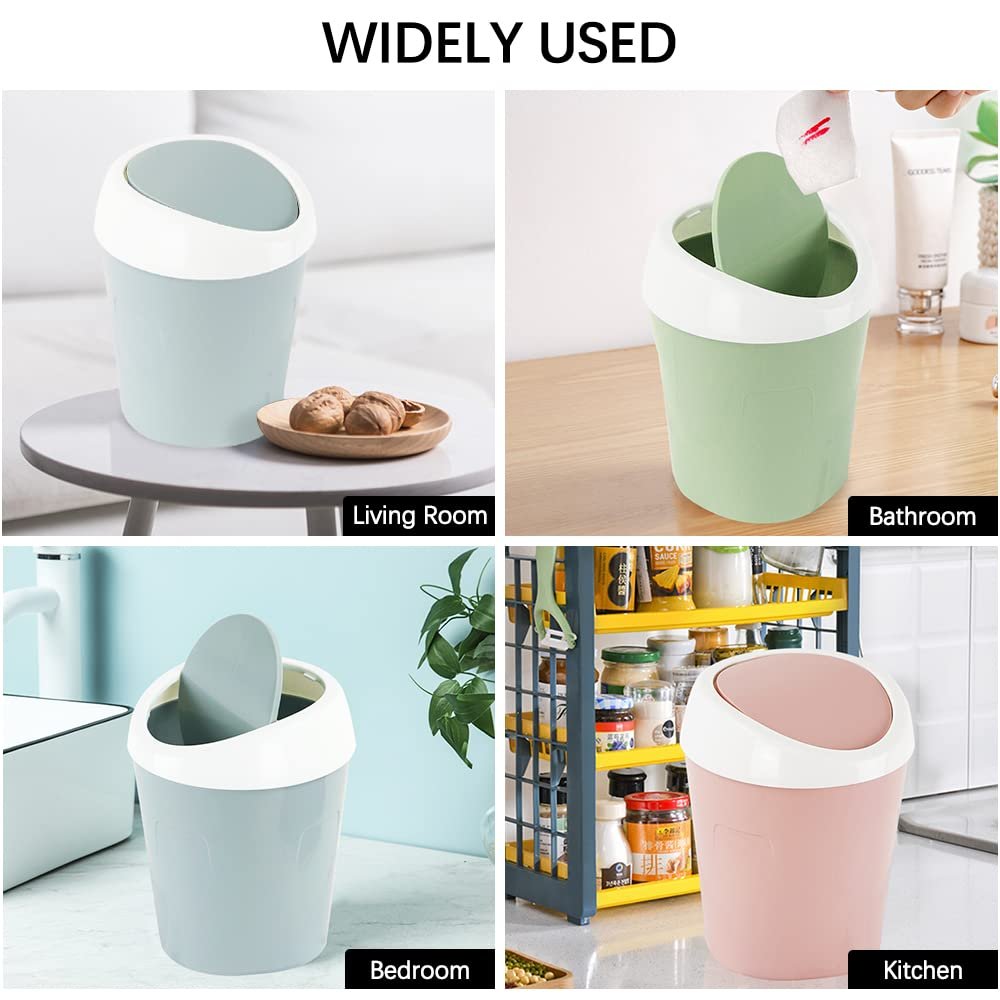 Small Trash Can with Swing Lid - Plastic Tabletop Waste Bin - Compact Bin for Office Kitchen Bathroom Student Home - V1258-DP02-BOL-439 Small Trash Can with Swing Lid - Plastic Tabletop Waste Bin - Compact Bin for Office Kitchen Bathroom Student Home - Image 6
