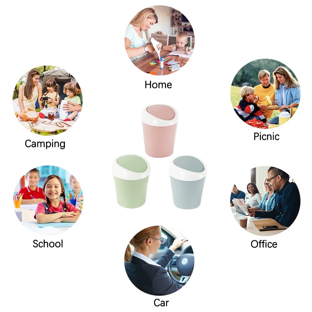 Small Trash Can with Swing Lid - Plastic Tabletop Waste Bin - Compact Bin for Office Kitchen Bathroom Student Home - V1258-DP02-BOL-439 Small Trash Can with Swing Lid - Plastic Tabletop Waste Bin - Compact Bin for Office Kitchen Bathroom Student Home - Image 7