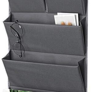 Over Door Organizer 5 Pocket Hanging Storage Bag Grey Wall Mounted Space Saving Organiser