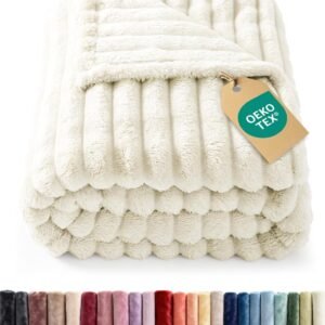 Super Soft Fleece Blanket Throw Size - Fleece Throw Blanket for Bed, Couch & Chair - Cozy, Warm & Breathable - All Season Fuzzy, Cute Decor, Microplush Bedding for Women, Men & Teens - 50x60, Ivory