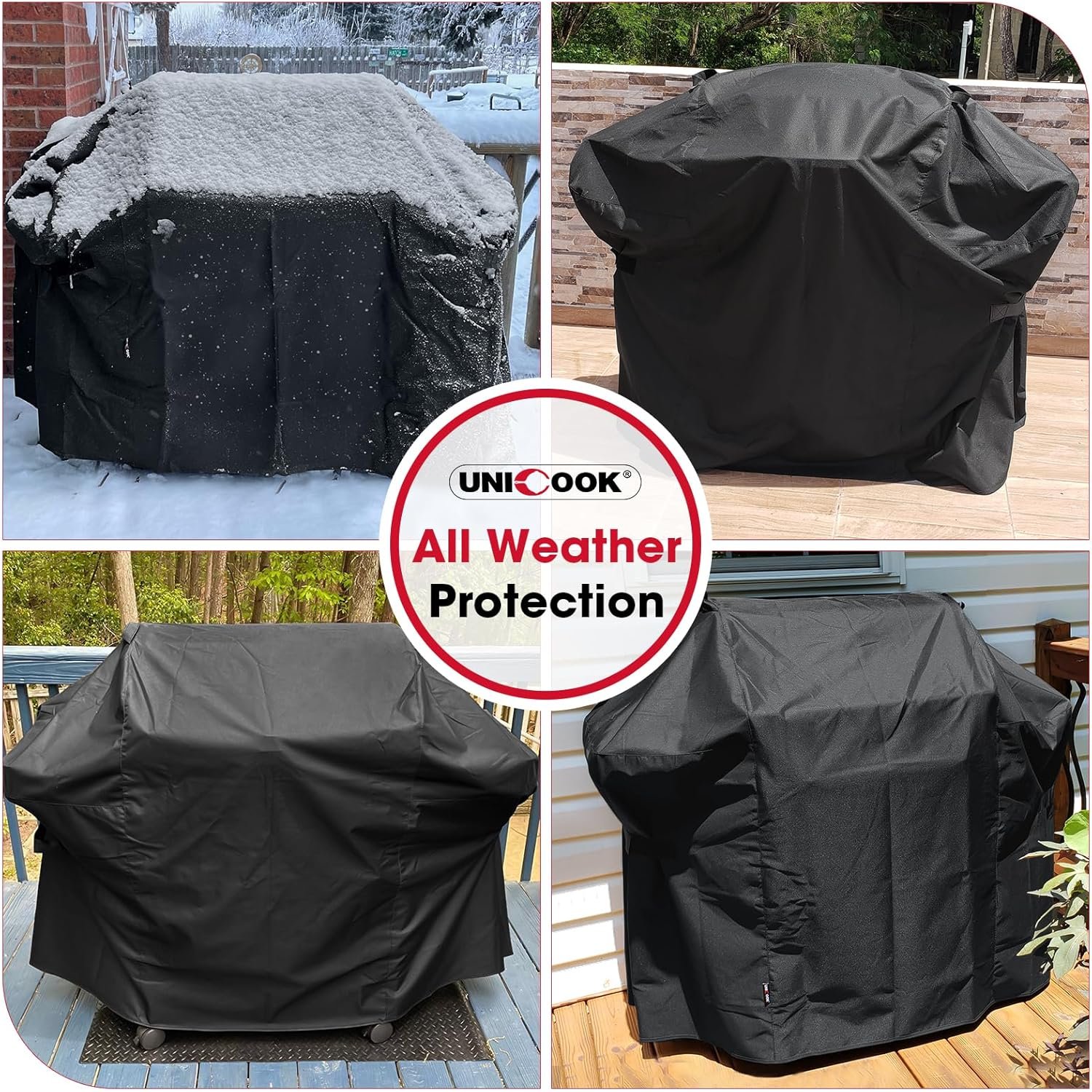 58 Inch Grill Cover for Weber Genesis II, LX 300 Series and Genesis 300 Series Gas Grills, Heavy Duty Waterproof Fade Resistant BBQ Cover, All Weather Protection, Compared to Weber 7130 - V1258-DP02-C-136 58 Inch Grill Cover for Weber Genesis II, LX 300 Series and Genesis 300 Series Gas Grills, Heavy Duty Waterproof Fade Resistant BBQ Cover, All Weather Protection, Compared to Weber 7130 - Image 6