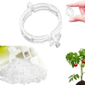 Secured Plastic Plant Clip - 100 Pcs, Garden Support Clips for Climbing Vines - Reusable, White