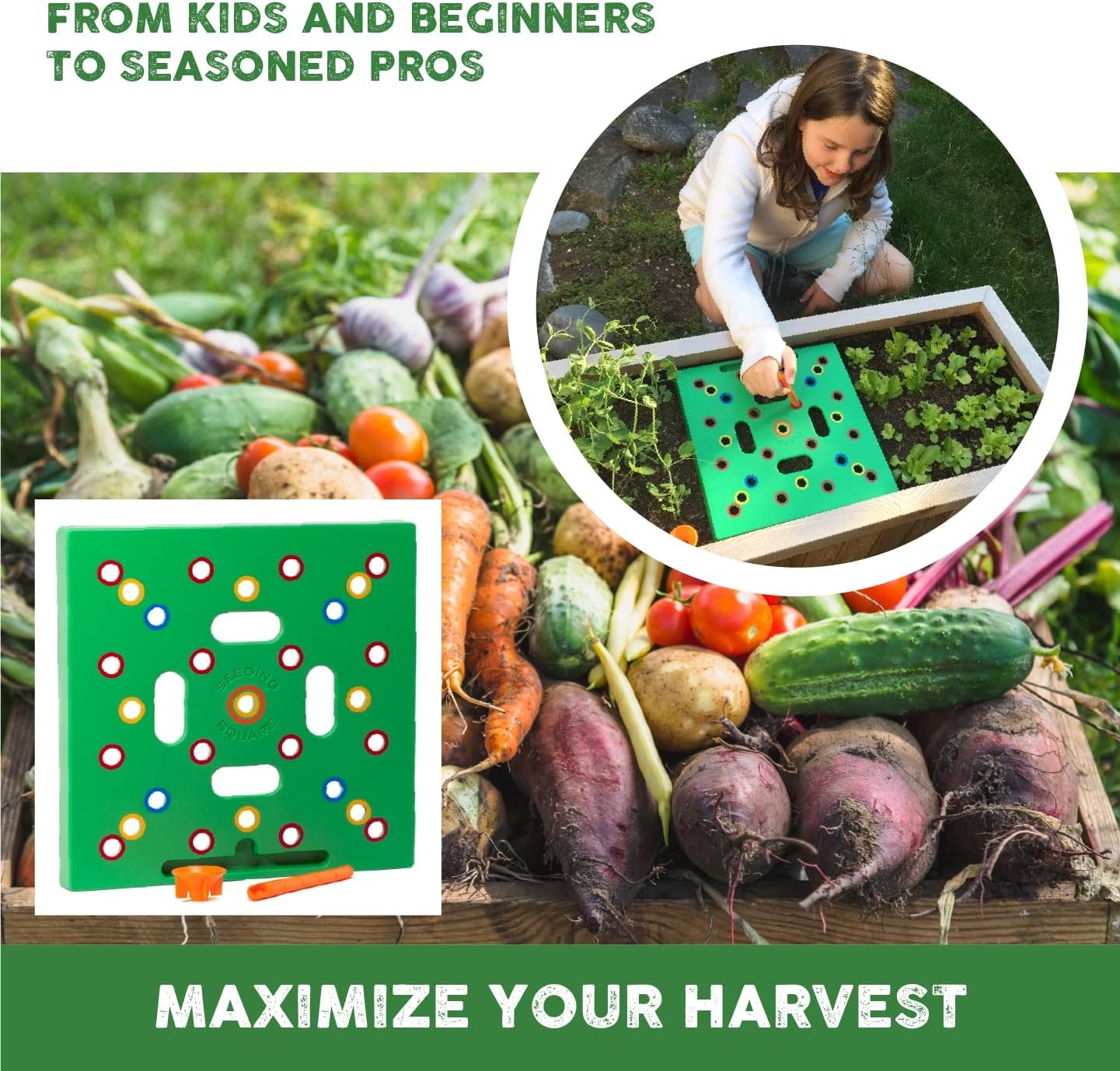 - Patented Seed and Seedling Spacer Tool for Bigger Harvests, Organized Plants & Fewer Weeds – Color-Coded Gardening Template with Dibber, Seed Spoon, Ruler & Planting Guide - V1258-DP02-C-263 - Patented Seed and Seedling Spacer Tool for Bigger Harvests, Organized Plants & Fewer Weeds – Color-Coded Gardening Template with Dibber, Seed Spoon, Ruler & Planting Guide - Image 4