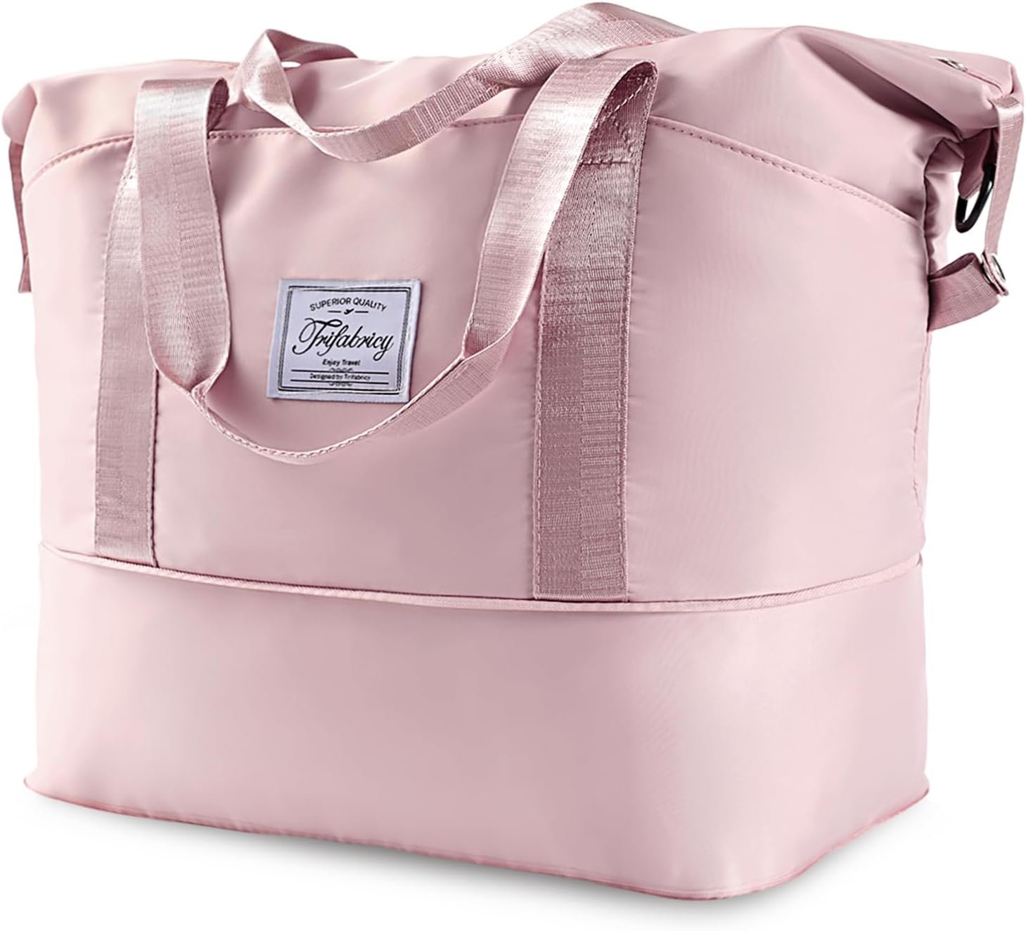 Travel Duffel Bag - Large Shoulder Weekender Overnight Bag, Carry on Bags with Wet Pocket, Waterproof Expandable Duffel Bags with Trolley Sleeve for Sports Travel Gym, Pink - V1258-DP02-C-446 Travel Duffel Bag - Large Shoulder Weekender Overnight Bag, Carry on Bags with Wet Pocket, Waterproof Expandable Duffel Bags with Trolley Sleeve for Sports Travel Gym, Pink