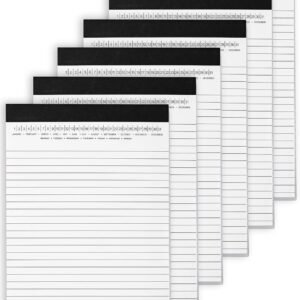 Small Legal Pads 5-3/4"x 8-1/2" Notepad with Date on Top, 50 Sheets, 6 Pack, White Lined Paper Mini Memo Pads, College Ruled Writing Pads for Office School