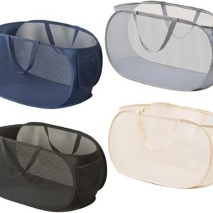 4 Pcs Collapsible Laundry Baskets, Opening Laundry Hamper, Foldable Laundry Basket, Dirty Clothes Basket for Clothes & Home Organization