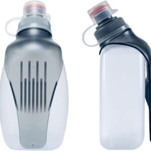 Water Bottle for Running No Bounce Water Bottle with Clip and Cover Cap,BPA-Free Plastic, 8.8oz (250ml) for Running/Marathon/Walking/Hiking/Cycling/Trail/Skiing (2 Pack)