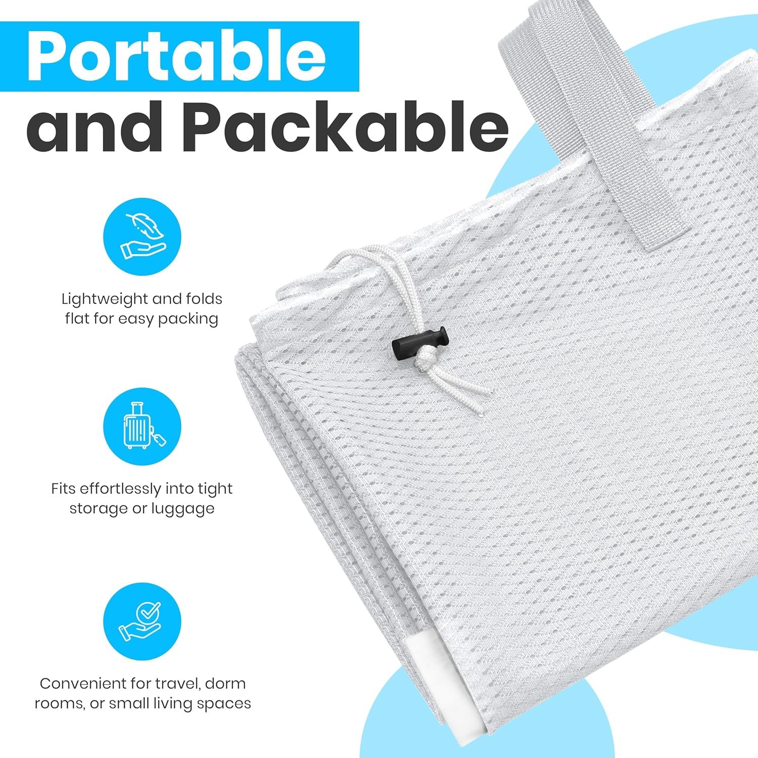 Large Mesh Laundry Bags - 2-Pack Heavy Duty with Handles & Drawstring - Machine Washable Net Laundry Sacks for College Dorm, Camp, Travel, Bedding & Clothes Storage (White) - V1258-DP02-WO-741 Large Mesh Laundry Bags - 2-Pack Heavy Duty with Handles & Drawstring - Machine Washable Net Laundry Sacks for College Dorm, Camp, Travel, Bedding & Clothes Storage (White) - Image 4