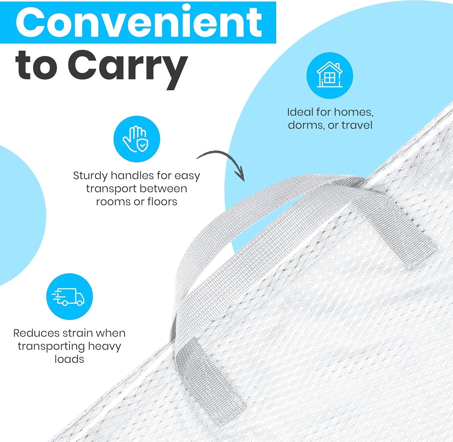 Large Mesh Laundry Bags - 2-Pack Heavy Duty with Handles & Drawstring - Machine Washable Net Laundry Sacks for College Dorm, Camp, Travel, Bedding & Clothes Storage (White) - V1258-DP02-WO-741 Large Mesh Laundry Bags - 2-Pack Heavy Duty with Handles & Drawstring - Machine Washable Net Laundry Sacks for College Dorm, Camp, Travel, Bedding & Clothes Storage (White) - Image 6
