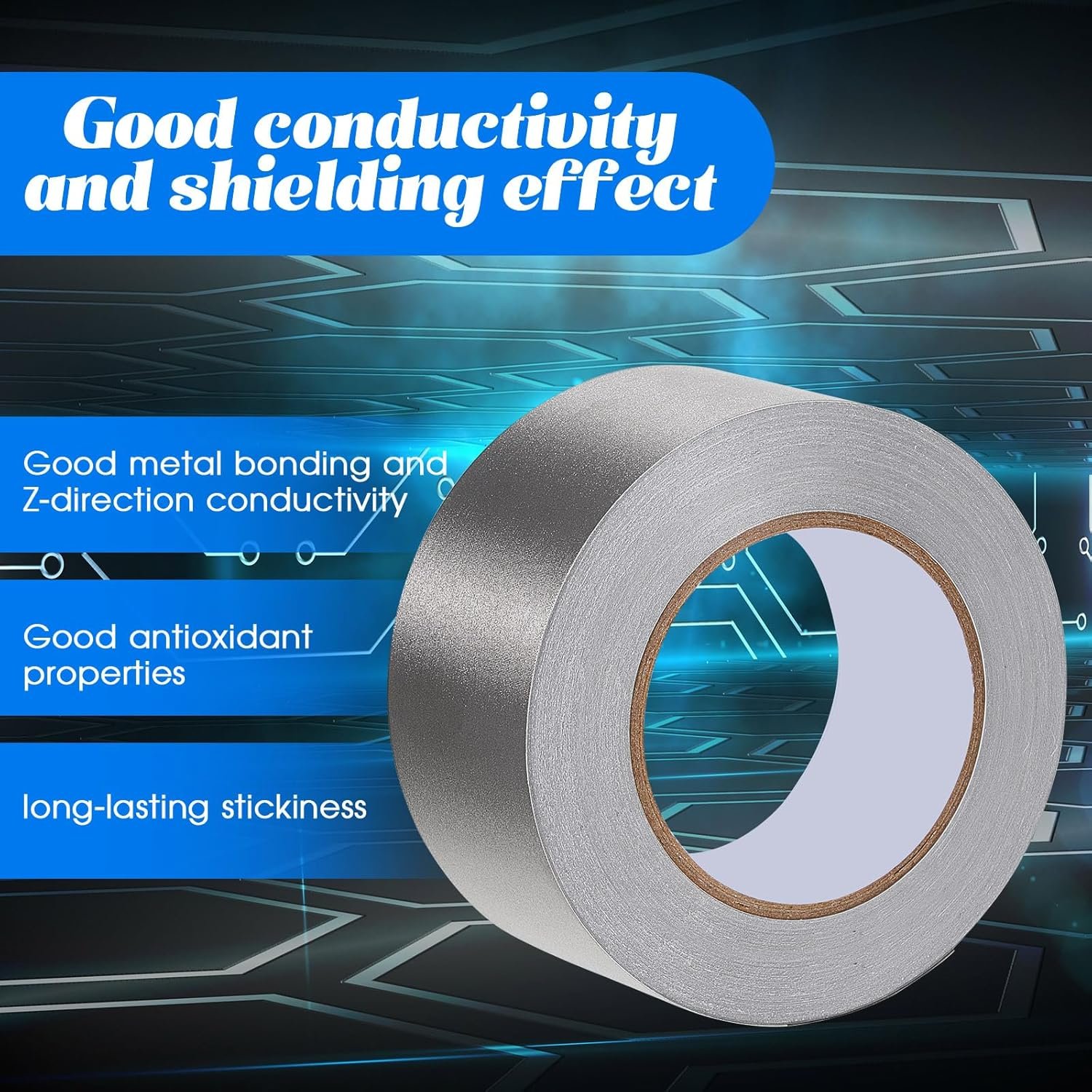 3 Roll Double Conductive Fabric Tape Cloth Adhesive Roll(1in x 100ft, 1.5in 2in 100ft) 1in 100ft - V1259-DP01-A-1218 3 Roll Double Conductive Fabric Tape Cloth Adhesive Roll(1in x 100ft, 1.5in 2in 100ft) 1in 100ft - Image 3