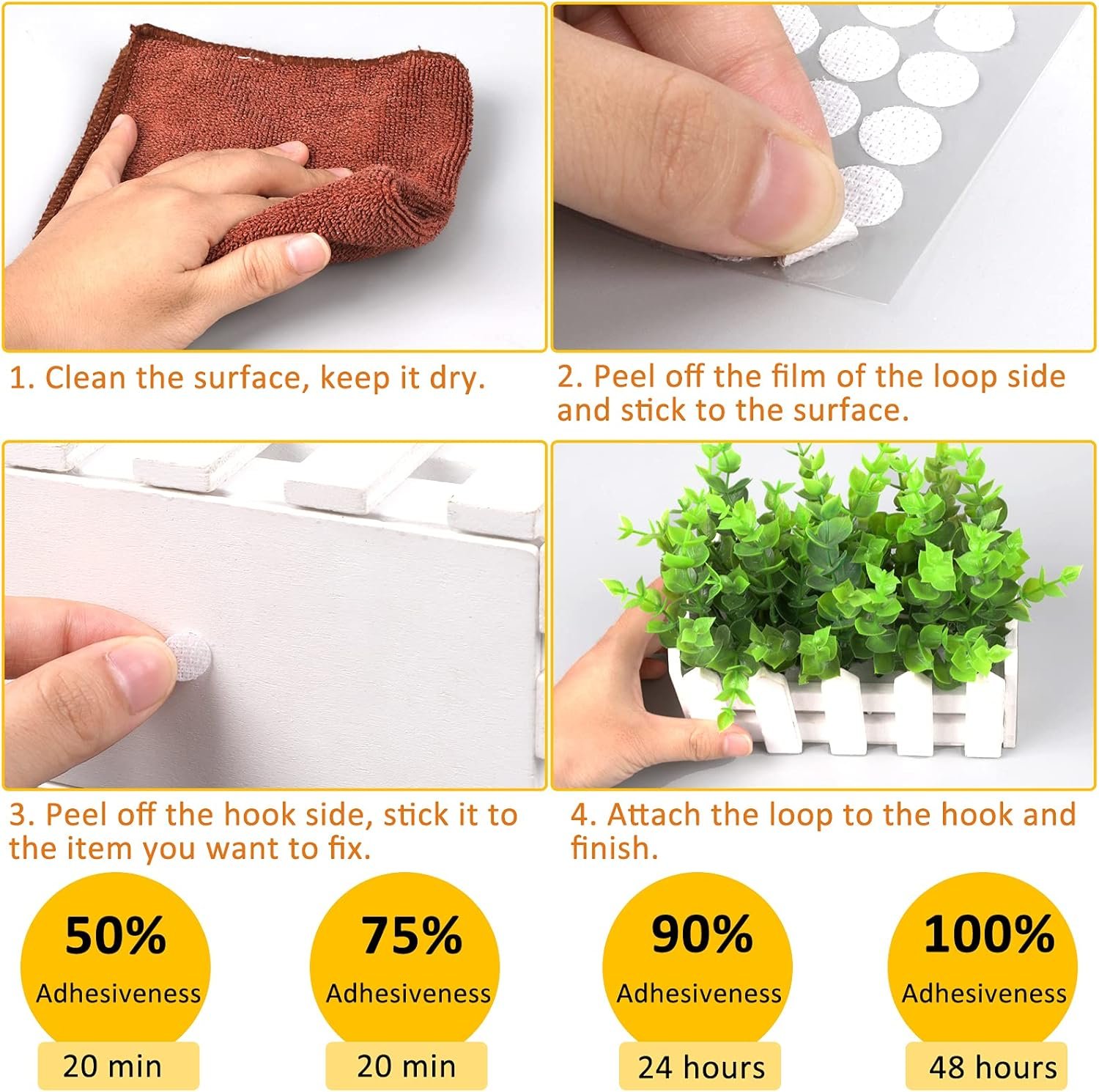 1008 Self-Adhesive Hook and Loop Dots - Petluno 10mm White Hook and Loop Stick on Dots, Round Hook and Loop Fasteners, Self Adhesive Hook and Loop Tape Strips for School Learning Materials, Christmas Cards, Binder Wallets 504 - V1259-DP01-A-1530 1008 Self-Adhesive Hook and Loop Dots - Petluno 10mm White Hook and Loop Stick on Dots, Round Hook and Loop Fasteners, Self Adhesive Hook and Loop Tape Strips for School Learning Materials, Christmas Cards, Binder Wallets 504 - Image 4
