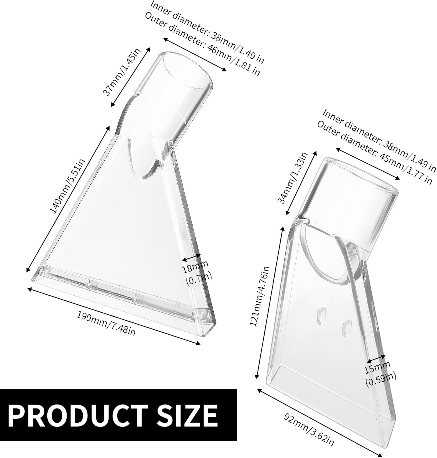 2 pieces of vacuum cleaner nozzles, vacuum cleaner nozzles, upholstery nozzle sprayer spray extraction nozzle, washer nozzle hand nozzle for car care sofa carpet vacuum - V1259-DP01-A-1724 2 pieces of vacuum cleaner nozzles, vacuum cleaner nozzles, upholstery nozzle sprayer spray extraction nozzle, washer nozzle hand nozzle for car care sofa carpet vacuum - Image 2