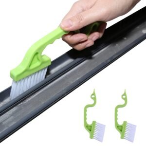 2pcs Hand-held Groove Gap Cleaning Tools Door Window Track Kitchen Cleaning Brushes(Green)