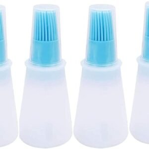 Silicone Oil bottle brush，BBQ/Pastry Basting Brushes,Silicone Cooking Grill Barbecue Baking Pastry Oil/Honey/Sauce Bottle Brush (4 PCS,blue)