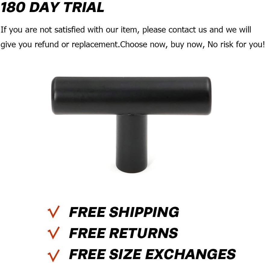 (50 Pack) Cabinet Knob Black Stainless Steel Drawer Knobs - HD201BK Matte Black Kitchen Cabinet Hardware - V1259-DP01-A-2355 (50 Pack) Cabinet Knob Black Stainless Steel Drawer Knobs - HD201BK Matte Black Kitchen Cabinet Hardware - Image 3