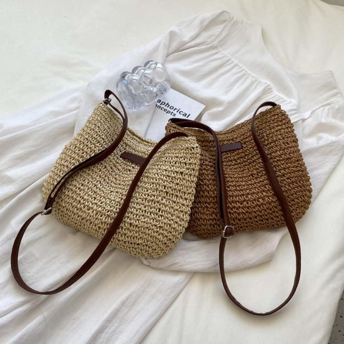 Straw Beach Bag, Summer Straw Bag Female Fashion Braided Single Shoulder Crossbody Bag All-Match Beach Bag - V1259-DP01-A-2836 Straw Beach Bag, Summer Straw Bag Female Fashion Braided Single Shoulder Crossbody Bag All-Match Beach Bag - Image 7