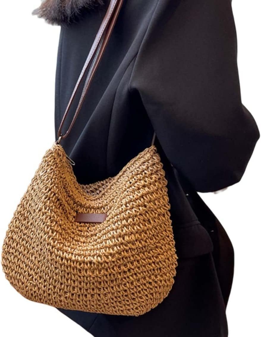 Straw Beach Bag, Summer Straw Bag Female Fashion Braided Single Shoulder Crossbody Bag All-Match Beach Bag - V1259-DP01-A-2836 Straw Beach Bag, Summer Straw Bag Female Fashion Braided Single Shoulder Crossbody Bag All-Match Beach Bag - Image 8