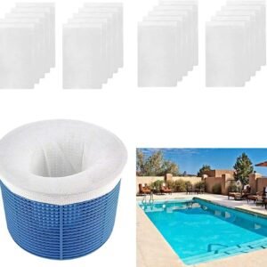Pool Skimmer Socks, Pool FilterSaver Socks Net, Savers for Filters, Baskets and Skimmers, Ideal Skimmers Cleans Debris and Leaves for InGround and Above Ground Pools (20pcs)