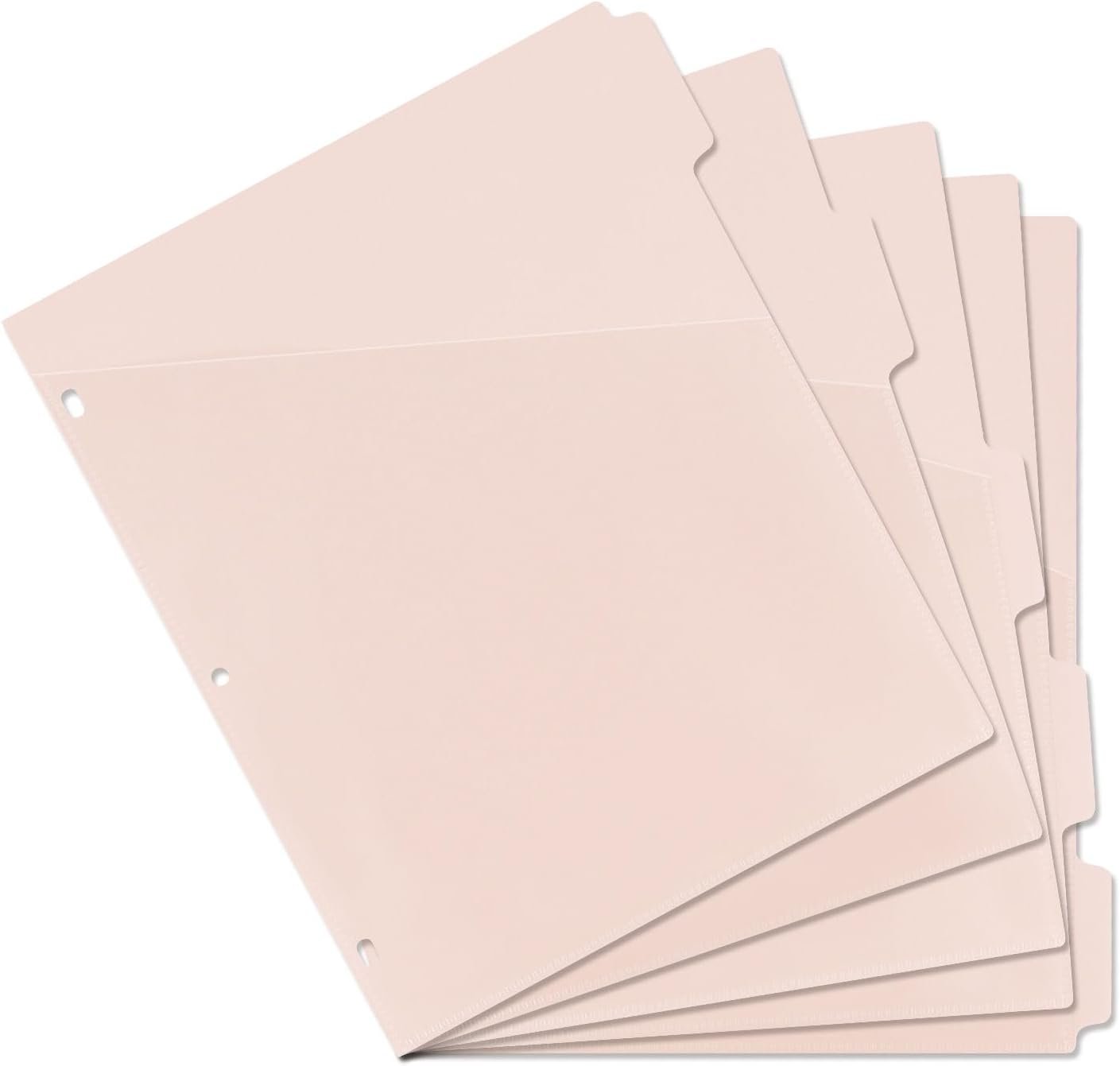 A4 Binder Pockets Dividers with Pockets Plastic 6-Ring Binder Divider Bags, Sturdy 3 Holes 5-Tab Dividers Inserts for Journal, Loose Leaf Planner Office, School and Home Supplies (A4-Pink) - V1259-DP01-A-3637 A4 Binder Pockets Dividers with Pockets Plastic 6-Ring Binder Divider Bags, Sturdy 3 Holes 5-Tab Dividers Inserts for Journal, Loose Leaf Planner Office, School and Home Supplies (A4-Pink)