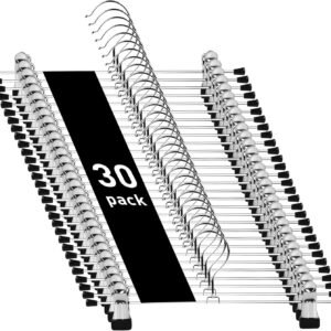 Clothes Hangers, Adjustable Heavy Duty Hangers with Non-Slip Clips Pants Hangers Stainless Steel Skirt Coat Suit Hangers Stackable Coat Hangers Clothes Hook Space Saving (30 Pack)