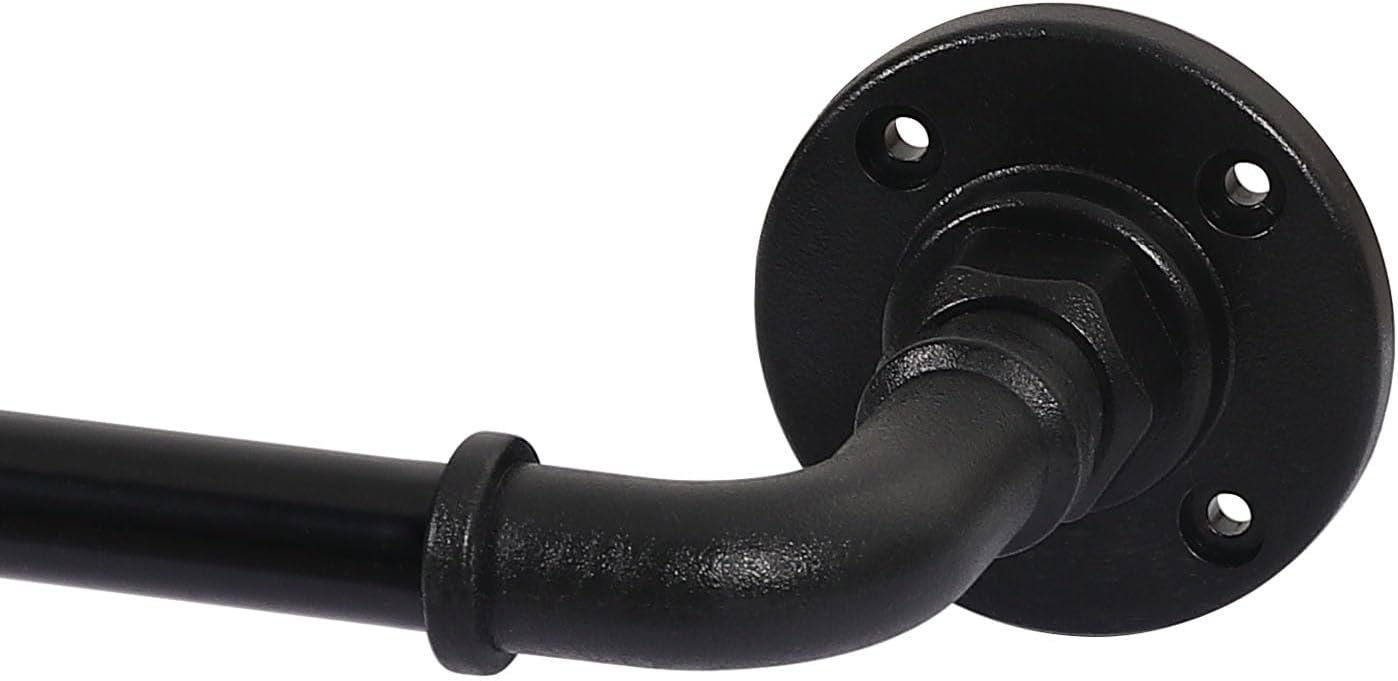 Wrap Around Curtain Rods for Windows 16.2 to 106.2 Inch, 3/4 Inch Diameter Industrial Telescoping Rod, Splicing Adjustable Indoor/Outdoor, Black 16.2"-106.2" - V1259-DP01-A-4467 Wrap Around Curtain Rods for Windows 16.2 to 106.2 Inch, 3/4 Inch Diameter Industrial Telescoping Rod, Splicing Adjustable Indoor/Outdoor, Black 16.2"-106.2"