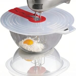 12 Inch Mixing Bowl Splatter Guard, Silicone Hand Mixer Shield Splash Guard Anti Cover for Baking & Cooking