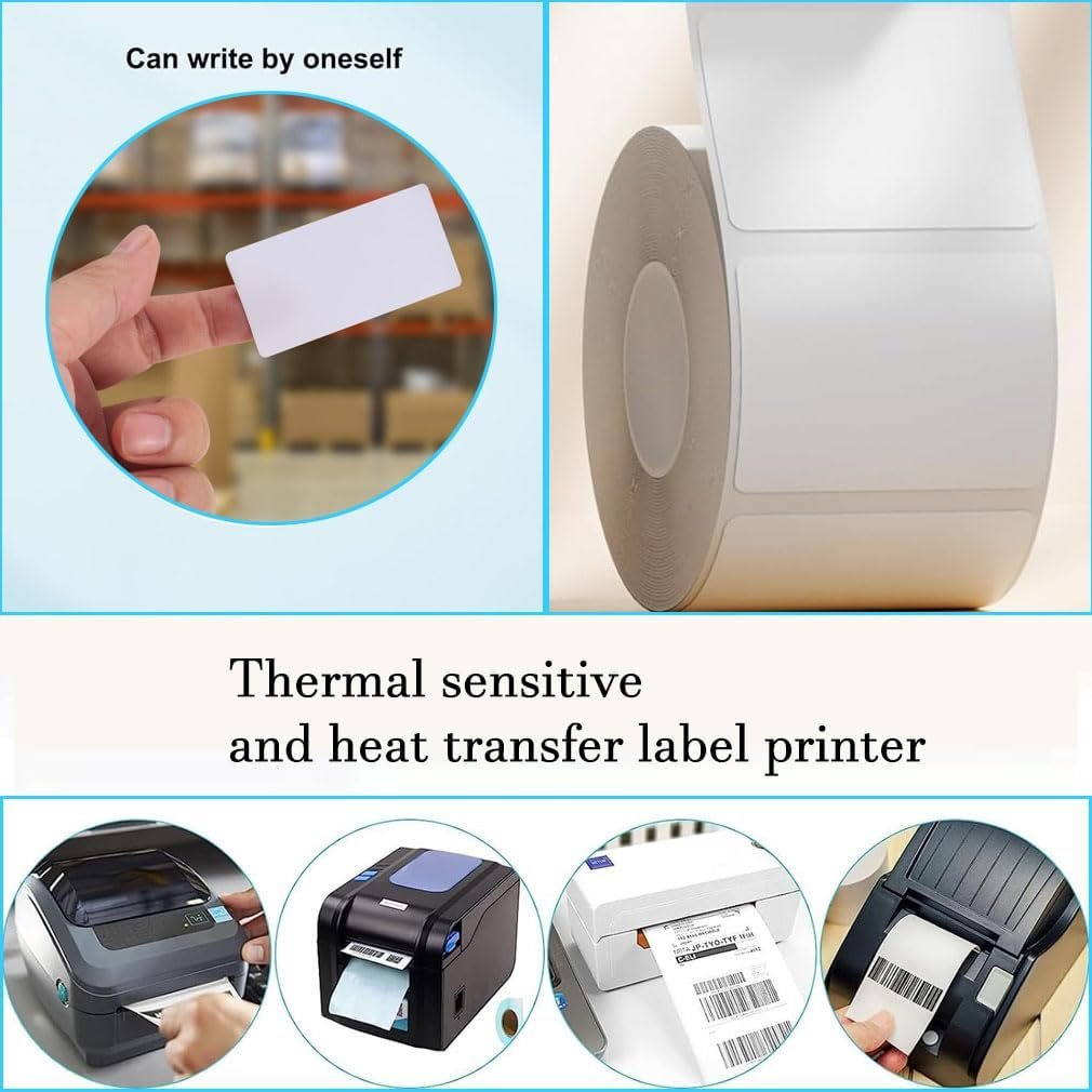 1000 stickers on a roll - food labels - self-adhesive blank labels 60 × 30 mm - white - removable. Suitable for frozen products - kitchens - supermarkets - office supplies - refrigerators - laboratory refrigerators - jam - spices. - V1259-DP01-BO-346 1000 stickers on a roll - food labels - self-adhesive blank labels 60 × 30 mm - white - removable. Suitable for frozen products - kitchens - supermarkets - office supplies - refrigerators - laboratory refrigerators - jam - spices. - Image 3